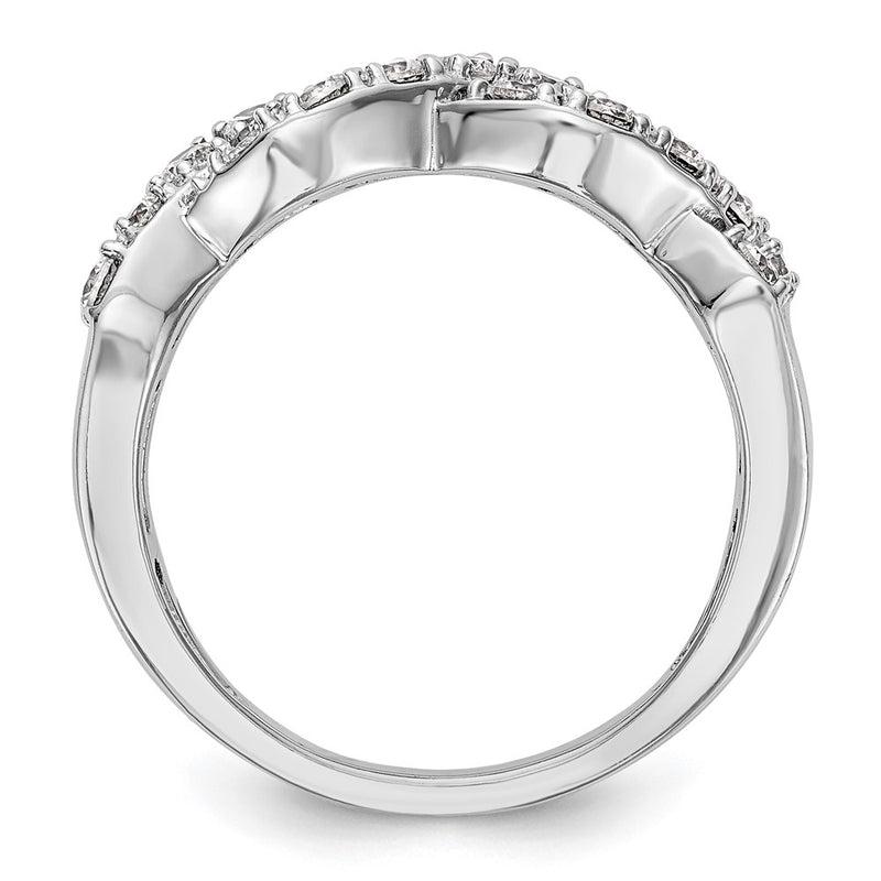 14K White Gold Real Diamond Band