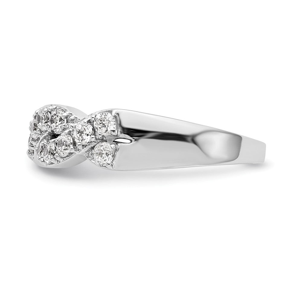 14K White Gold Real Diamond Band