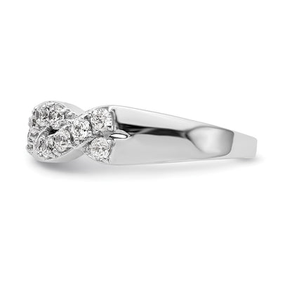 14K White Gold Real Diamond Band