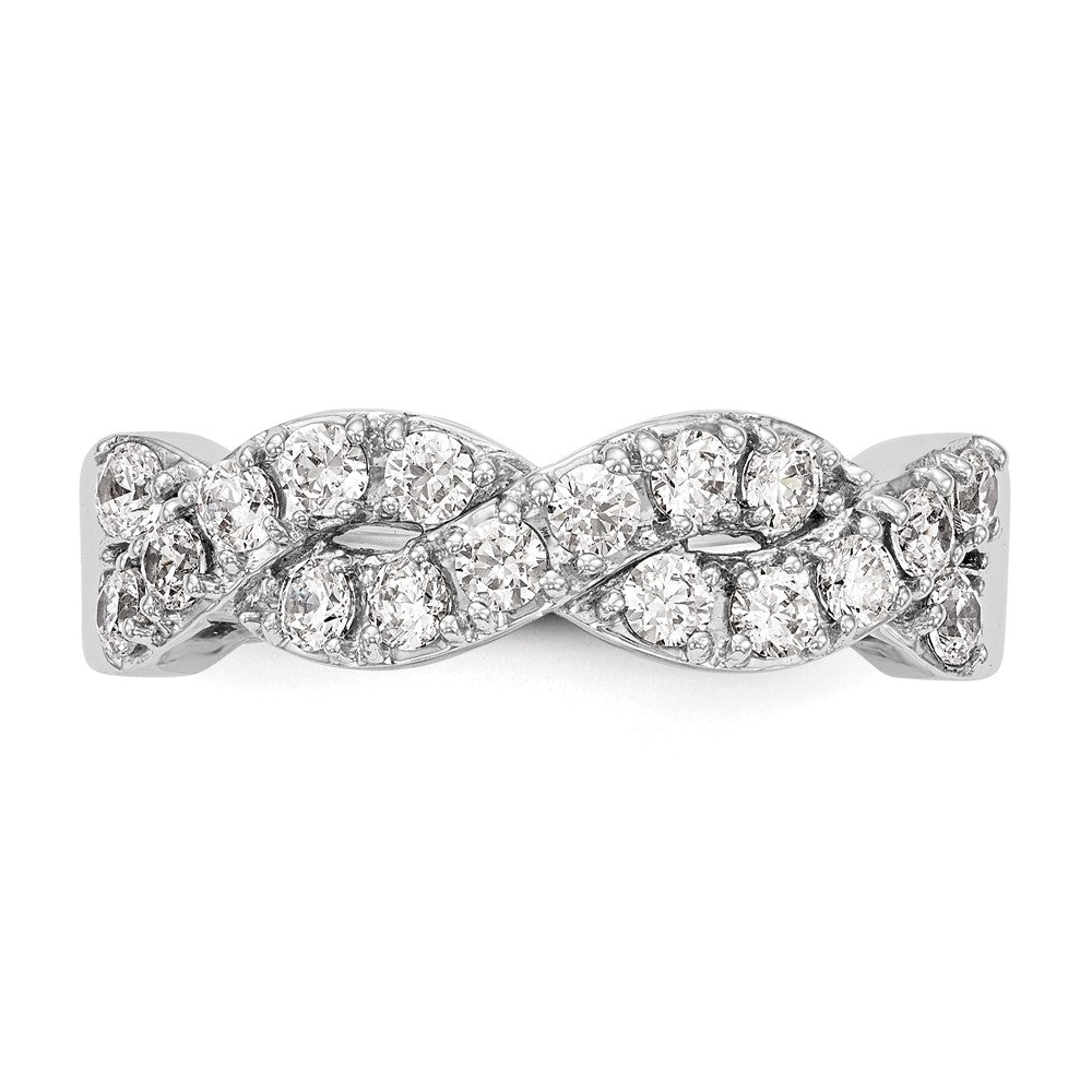 14K White Gold Real Diamond Band