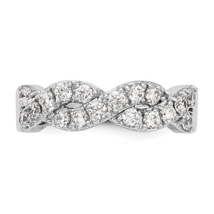 14K White Gold Real Diamond Band