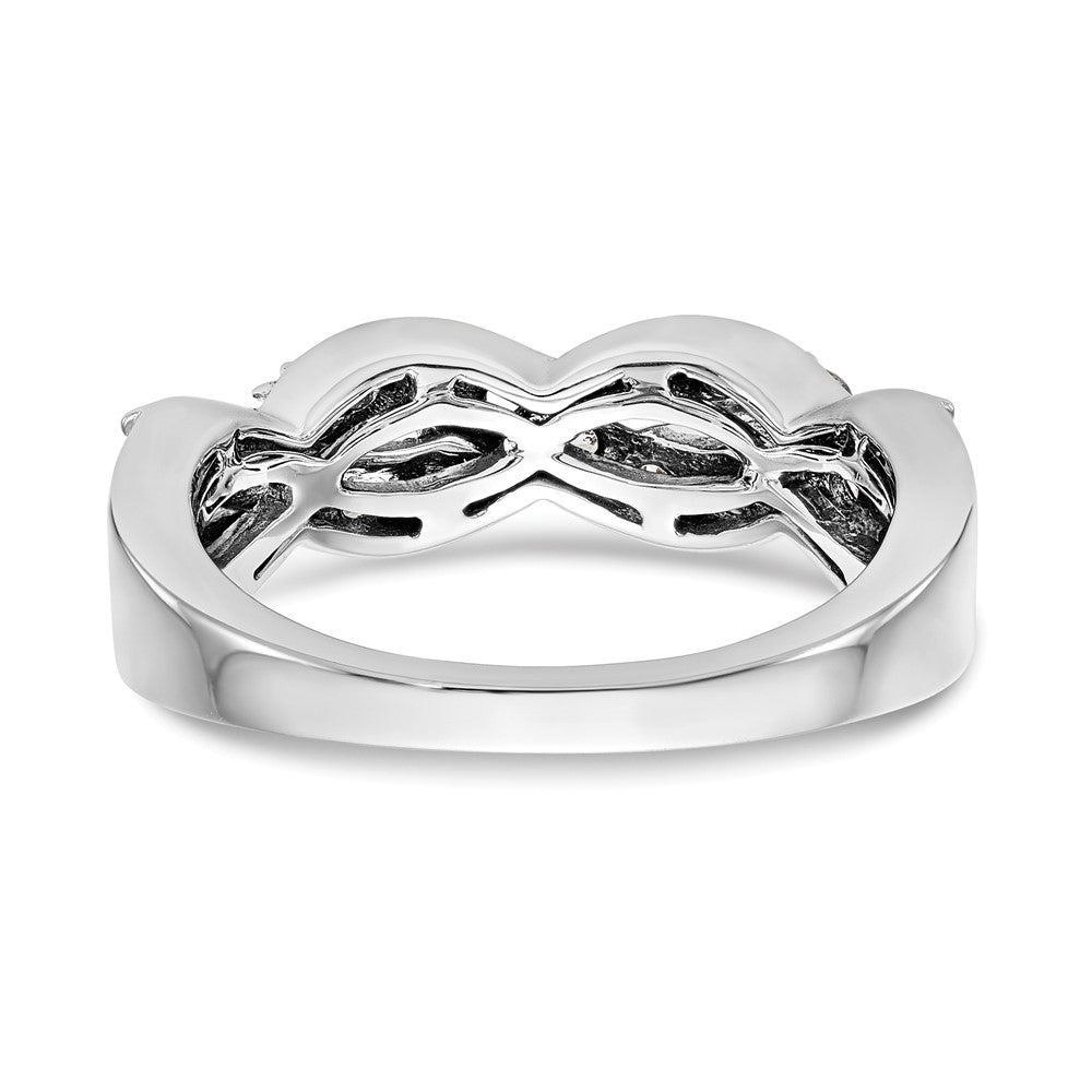 14K White Gold Real Diamond Band