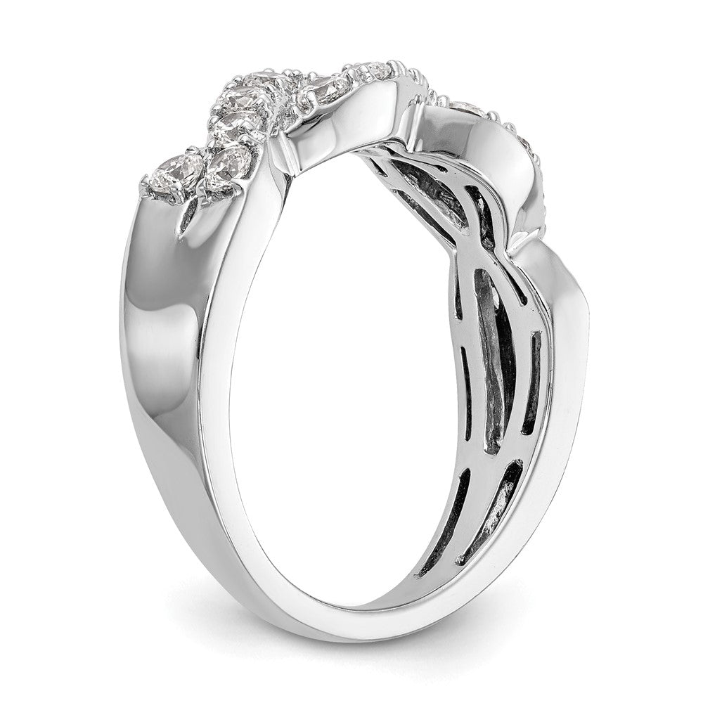 14K White Gold Real Diamond Band