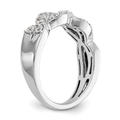 14K White Gold Real Diamond Band