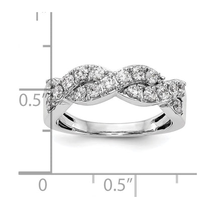 14K White Gold Real Diamond Band