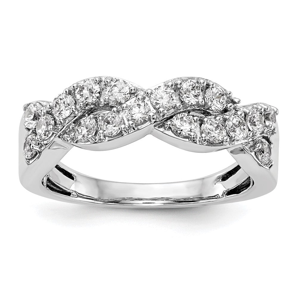14K White Gold Real Diamond Band