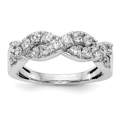 14K White Gold Real Diamond Band