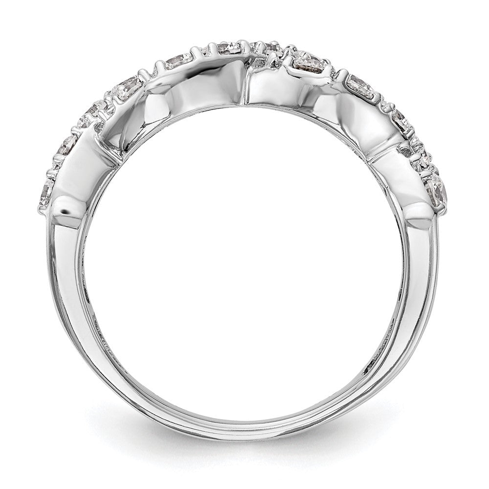 14K White Gold Real Diamond Band