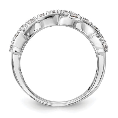 14K White Gold Real Diamond Band