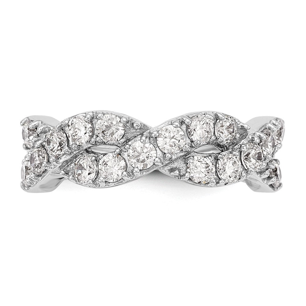14K White Gold Real Diamond Band