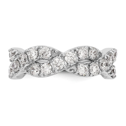 14K White Gold Real Diamond Band