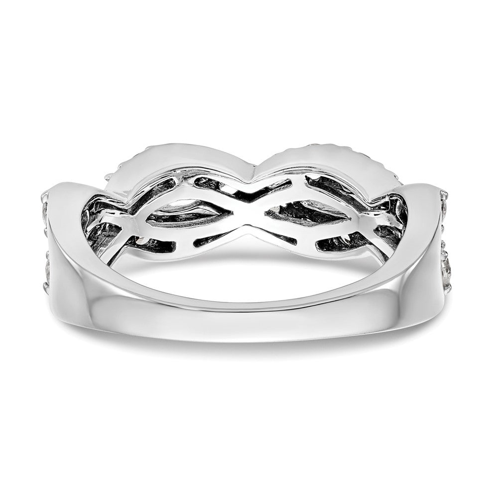 14K White Gold Real Diamond Band