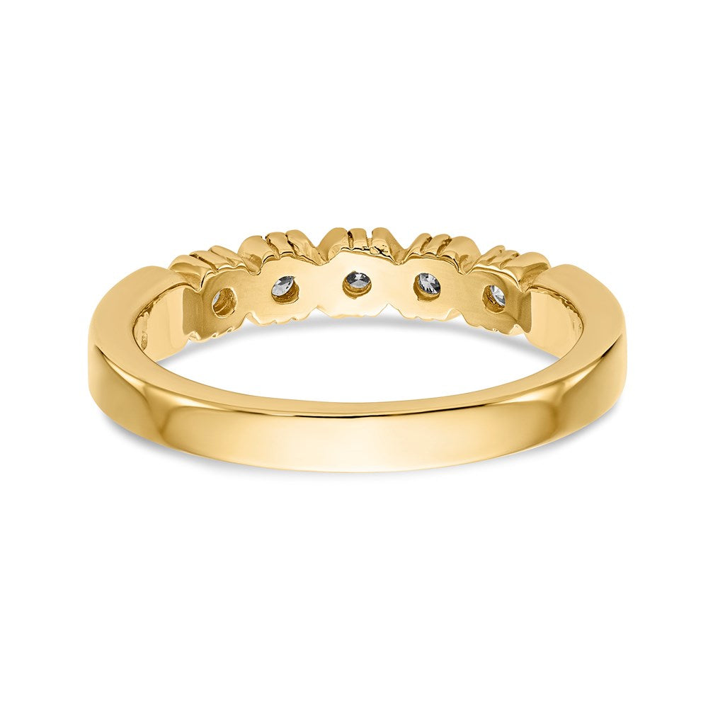 14K White Gold 5-Stone Real Diamond Band