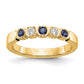 14k Yellow Gold Real Diamond w/Sapphire Band