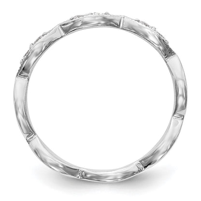 0.18ct. CZ Solid Real 14K White Gold Wedding Band Ring