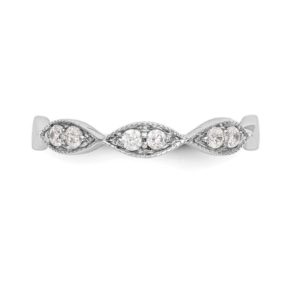 0.18ct. CZ Solid Real 14K White Gold Wedding Band Ring