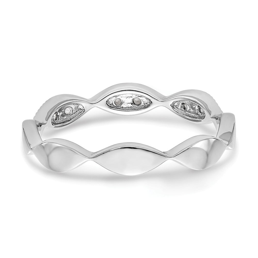0.18ct. CZ Solid Real 14K White Gold Wedding Band Ring
