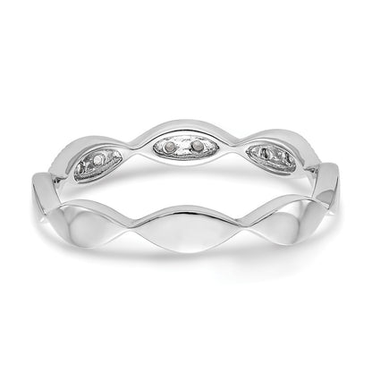 0.18ct. CZ Solid Real 14K White Gold Wedding Band Ring
