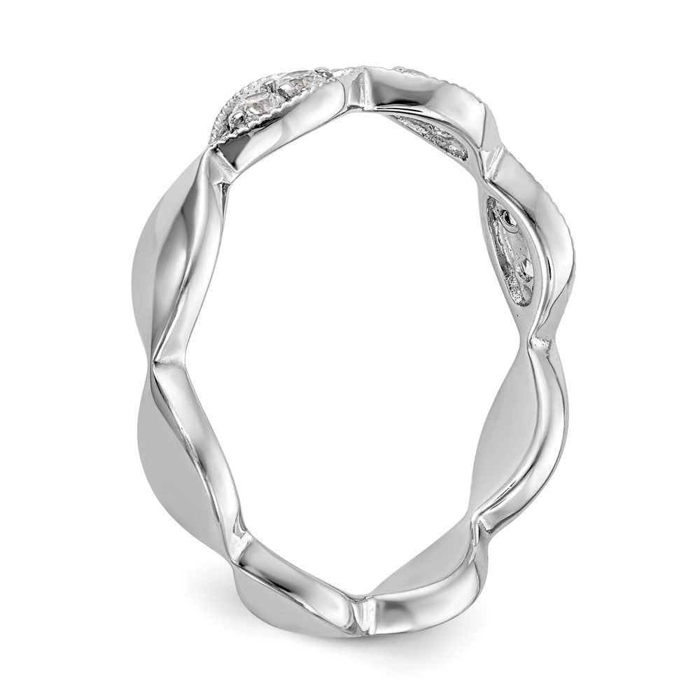 0.18ct. CZ Solid Real 14K White Gold Wedding Band Ring