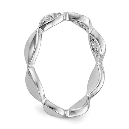 0.18ct. CZ Solid Real 14K White Gold Wedding Band Ring