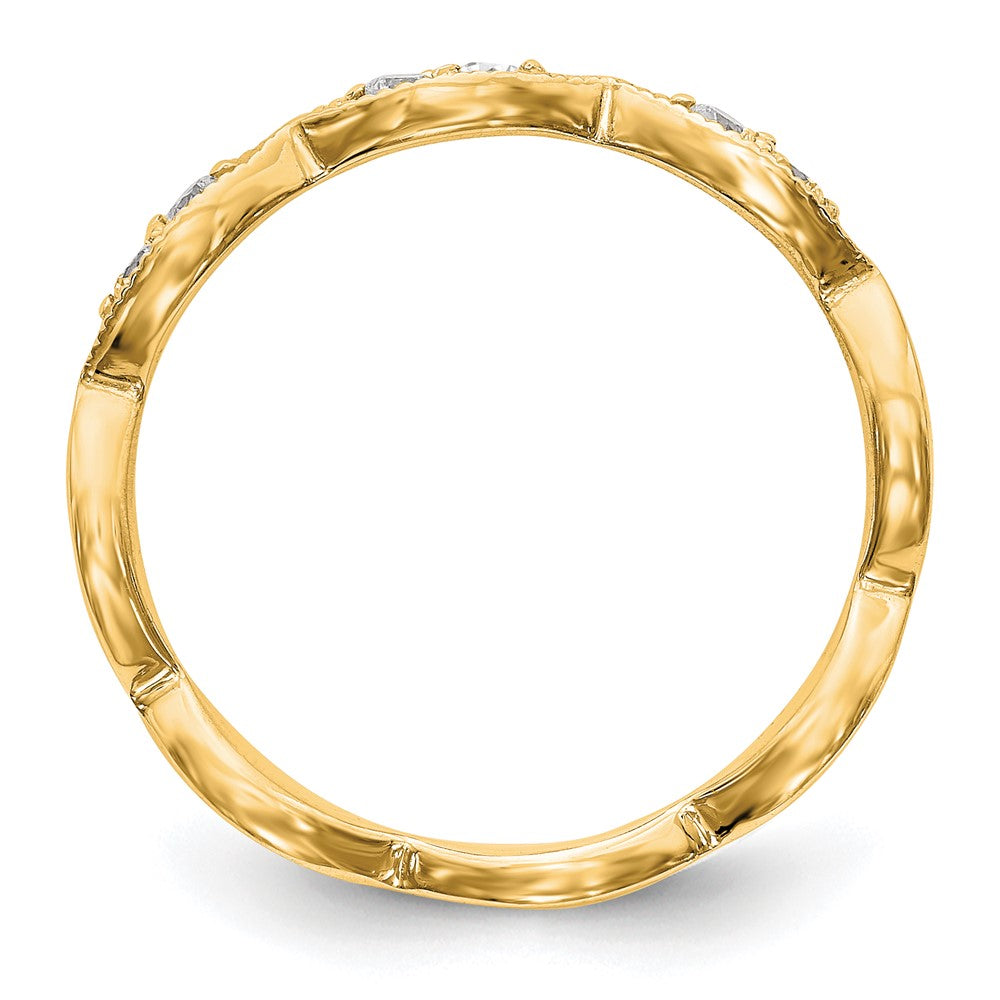 14K Yellow Gold Real Diamond Band