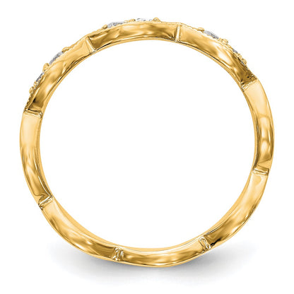 14K Yellow Gold Real Diamond Band