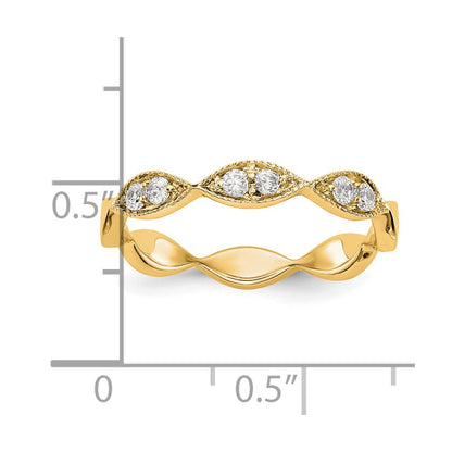 14K Yellow Gold Real Diamond Band