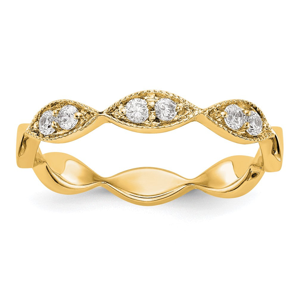 14K Yellow Gold Real Diamond Band