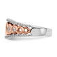 0.75ct. CZ Solid Real 14K White & Rose Wedding Band Ring