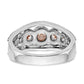 0.75ct. CZ Solid Real 14K White & Rose Wedding Band Ring