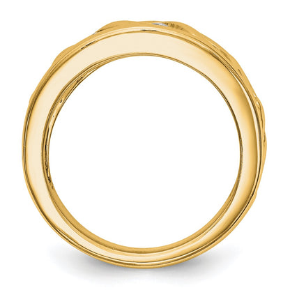 14K Yellow Gold Real Diamond Band