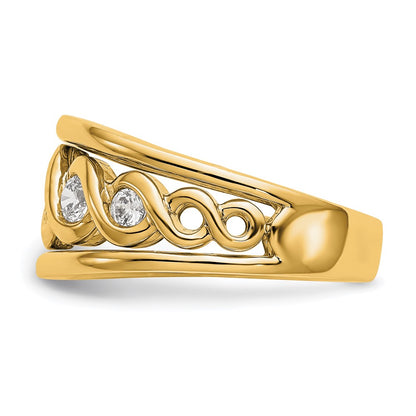 14K Yellow Gold Real Diamond Band