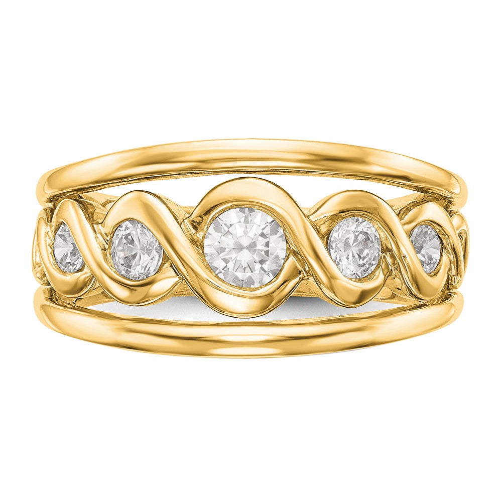 14K Yellow Gold Real Diamond Band