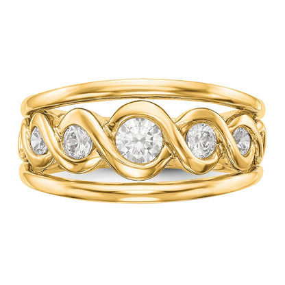 14K Yellow Gold Real Diamond Band