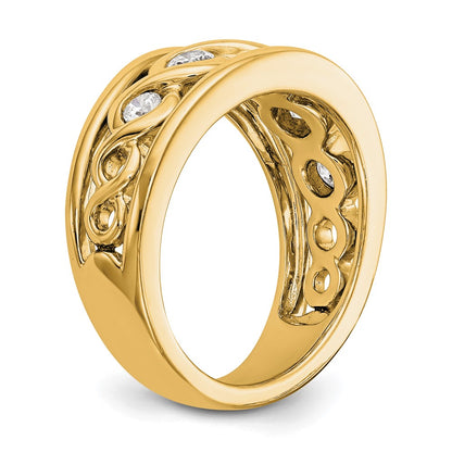 14K Yellow Gold Real Diamond Band