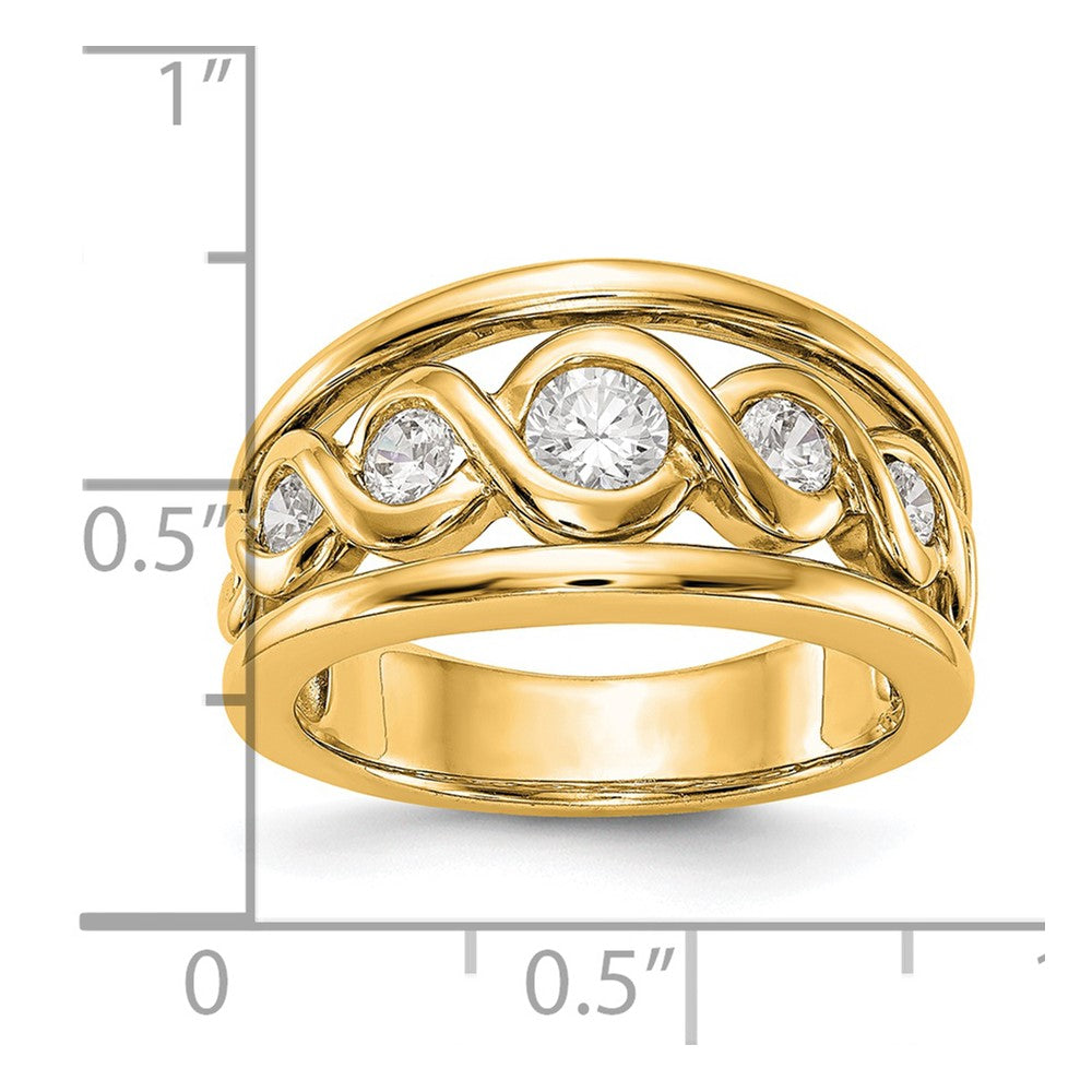 14K Yellow Gold Real Diamond Band