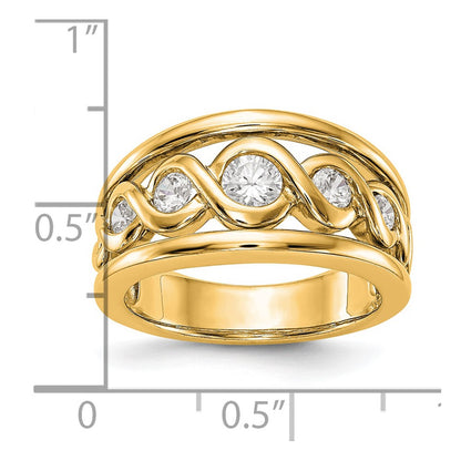 14K Yellow Gold Real Diamond Band