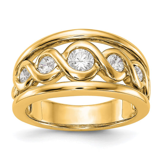 14K Yellow Gold Real Diamond Band