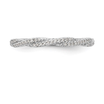 0.30ct. CZ Solid Real 14K White Gold Wedding Band Ring