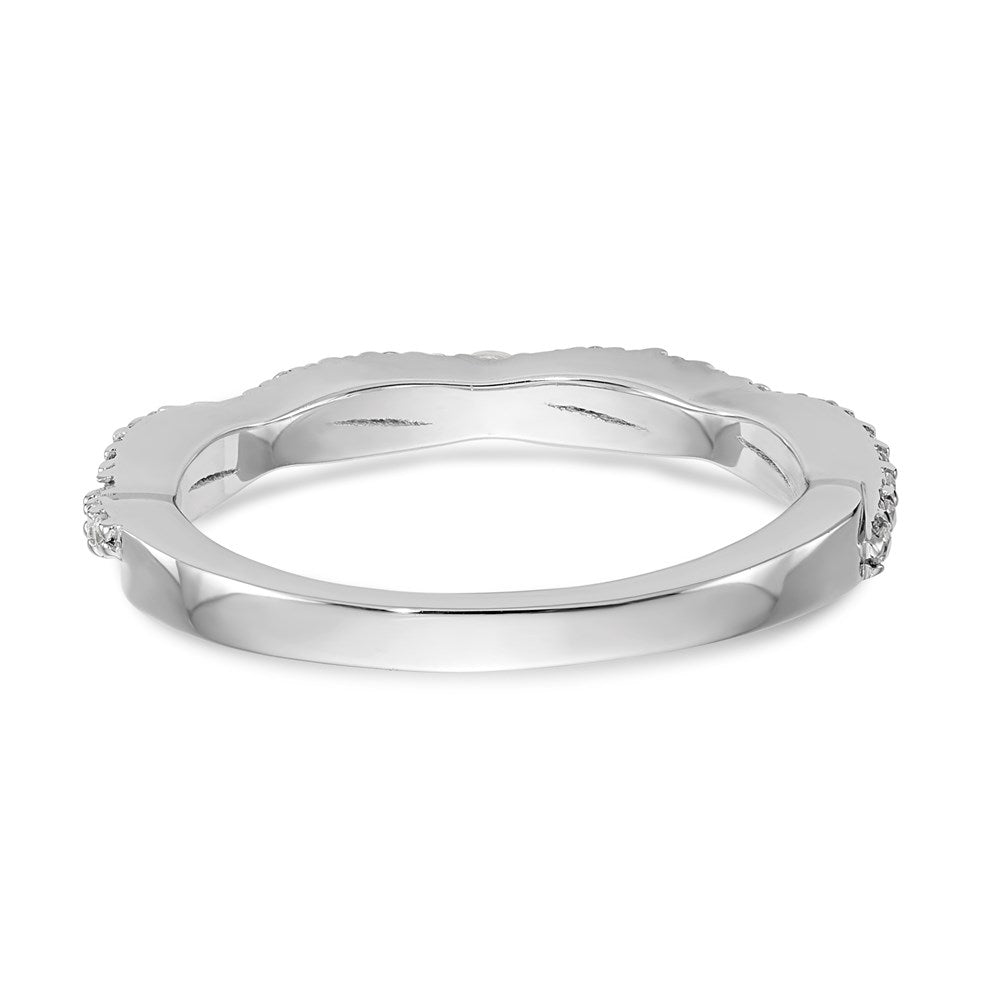14K White Gold Real Diamond Band