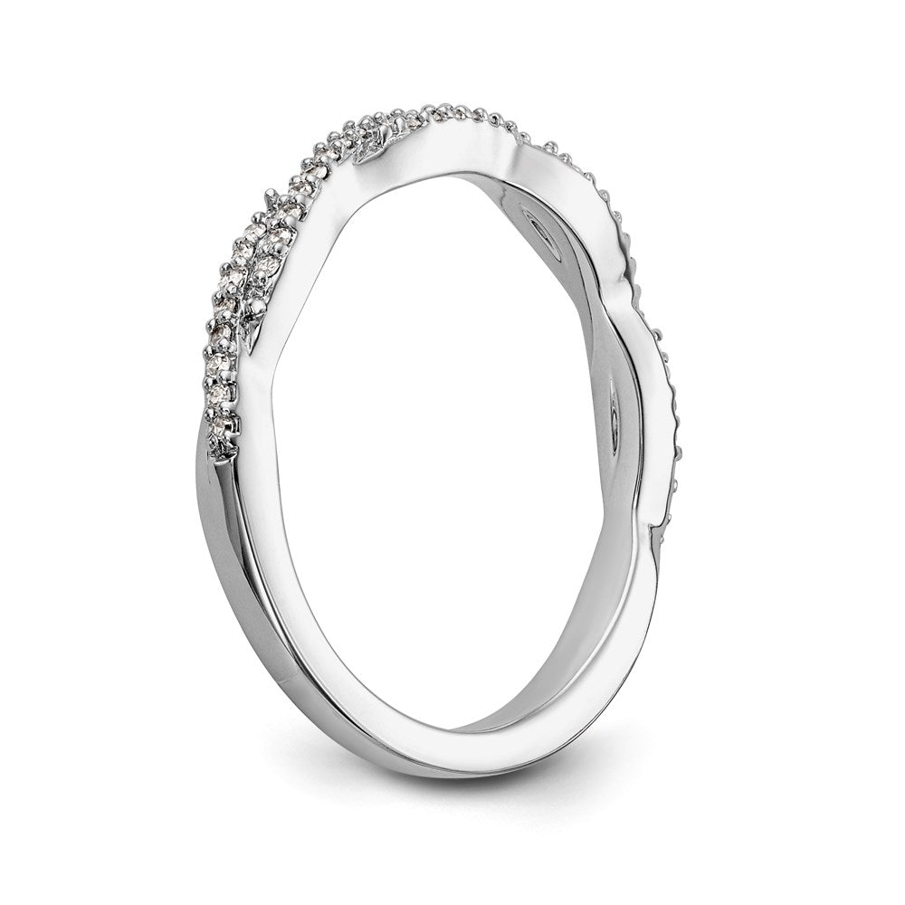 0.30ct. CZ Solid Real 14K White Gold Wedding Band Ring