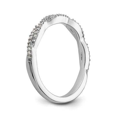 0.30ct. CZ Solid Real 14K White Gold Wedding Band Ring