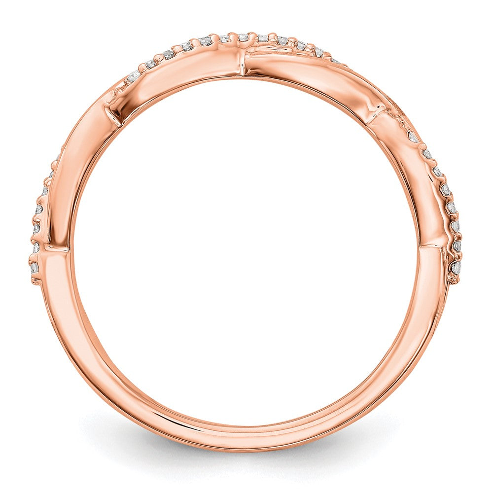 14K Rose Gold Real Diamond Band
