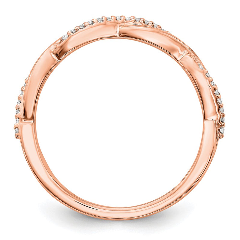 14K Rose Gold Real Diamond Band