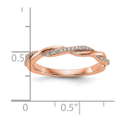 14K Rose Gold Real Diamond Band
