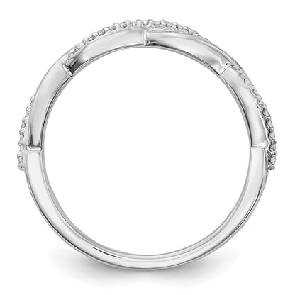 14K White Gold Real Diamond Band