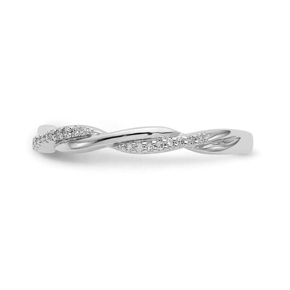 14K White Gold Real Diamond Band