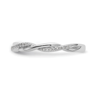 14K White Gold Real Diamond Band
