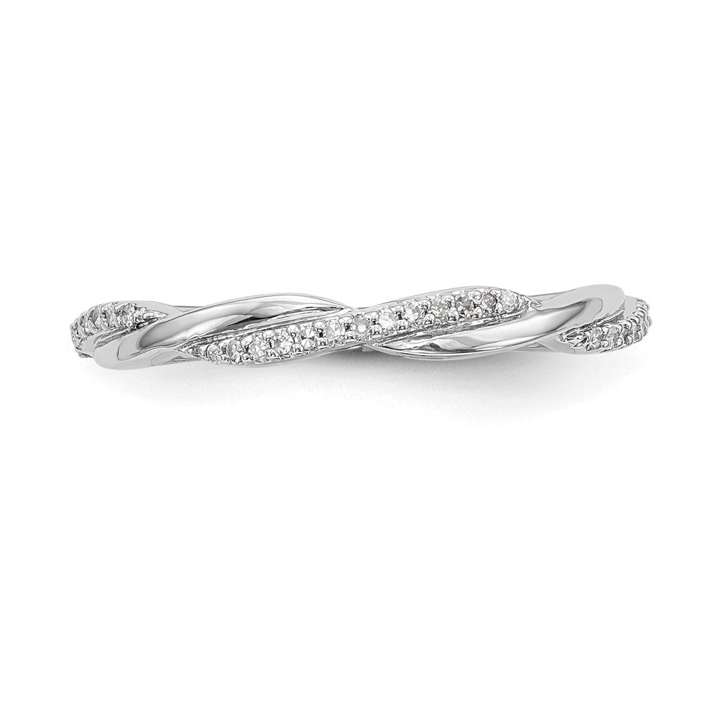 14K White Gold Real Diamond Band