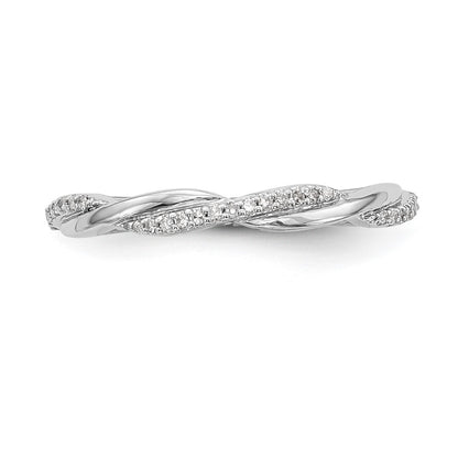 14K White Gold Real Diamond Band
